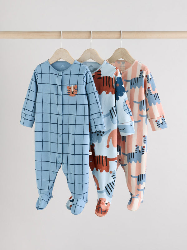 Navy Baby Sleepsuits 3 Pack (0mths-3yrs)