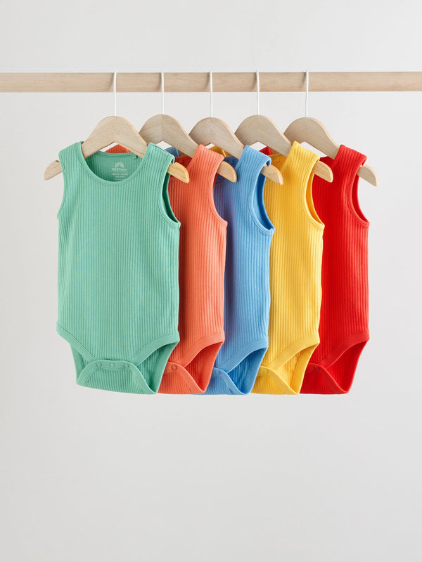 Bright Baby Vest Bodysuits 5 Pack
