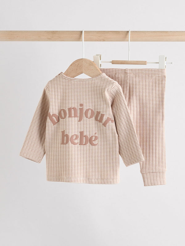 Neutral Striped Baby Top and Leggings Set 2 Piece (0mths-2yrs)