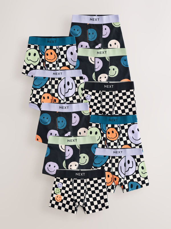 Happy Face Check Trunks 10 Pack (1.5-16yrs)