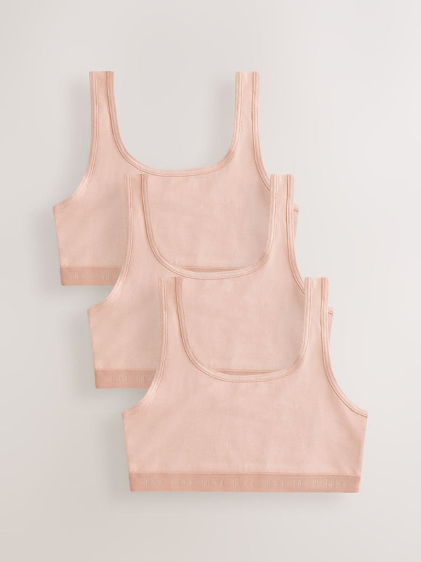Beige Scoop Crop Tops 3 Pack (5-16yrs)