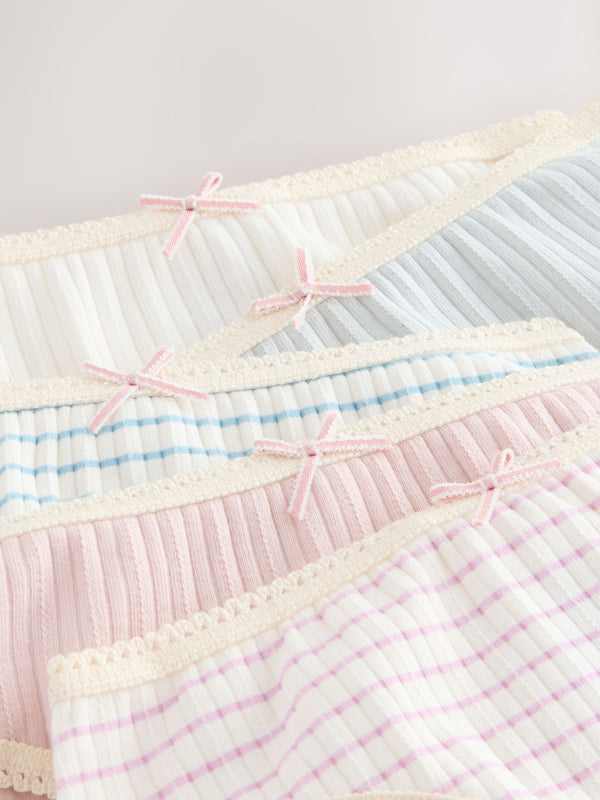 Cream Stripe Bikini Briefs 5 Pack (1.5-16yrs)