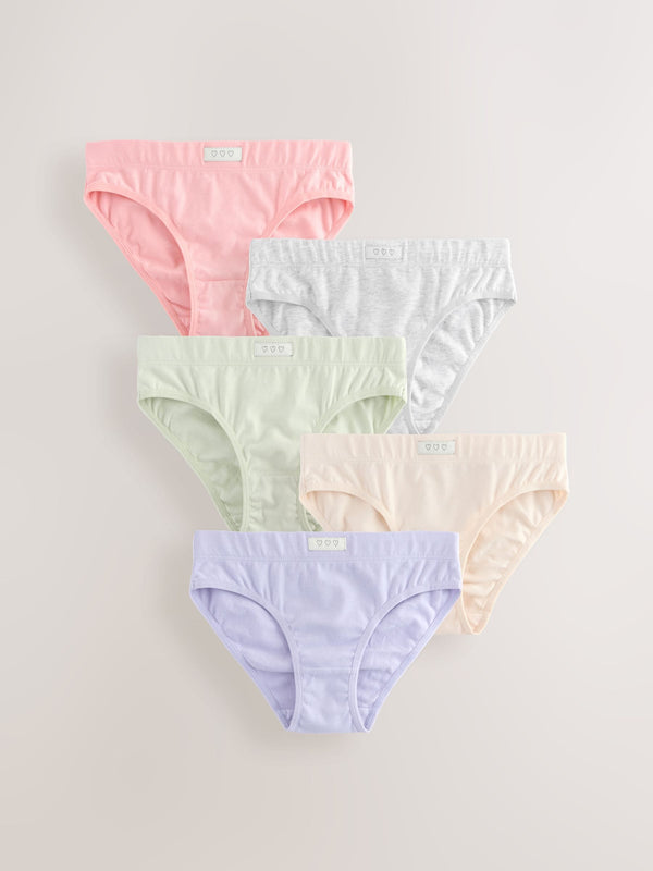 Pastel Soft Touch Bikini Briefs 5 Pack (5-16yrs)