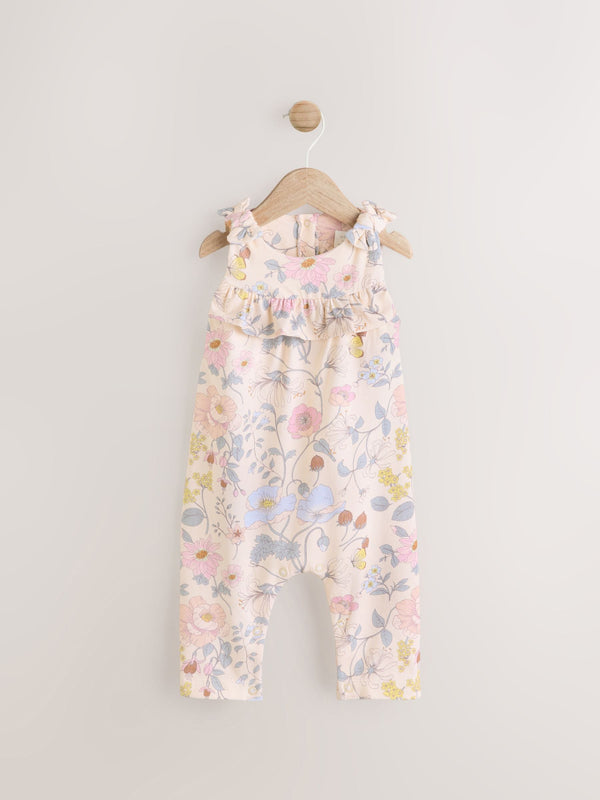 Pink Floral Baby Long Leg Romper (0mths-3yrs)