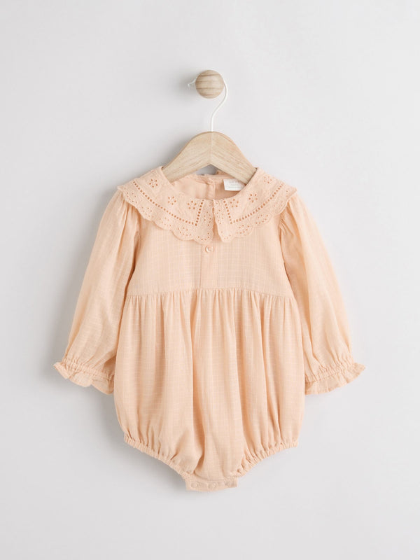 Peach Pink Baby Bloomer Romper (0mths-3yrs)
