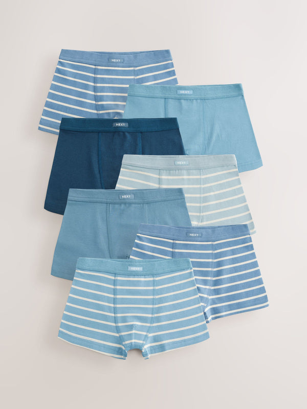 Blue Stripe Soft Waistband Trunks 7 Pack (2-16yrs)