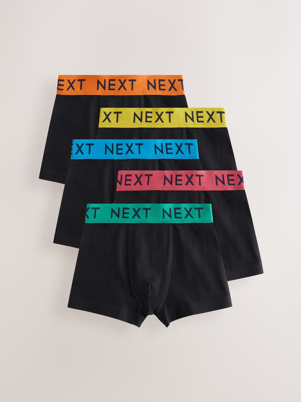 Black with Varsity Waistband Trunks 5 Pack (1.5-16yrs)