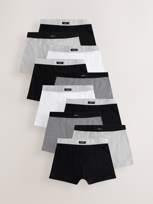 Grey Soft Waistband Trunks 10 Pack (2-16yrs)