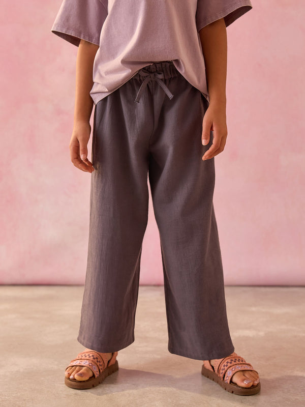 Charcoal Grey Wide Leg Trousers (3-16yrs)