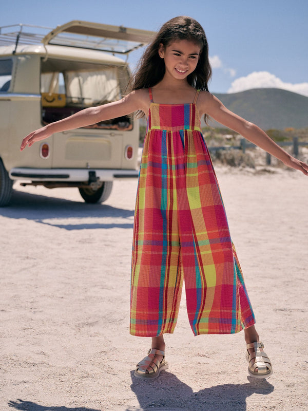 Bright Check Wide Leg Playsuit (3-16yrs)