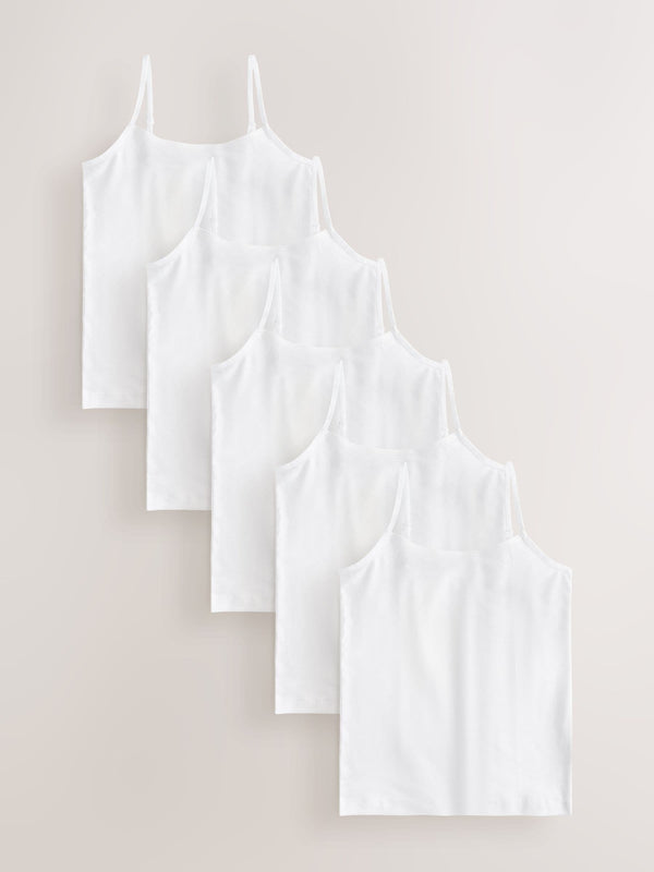 White 5 Pack Cami Vest (1.5-16yrs)
