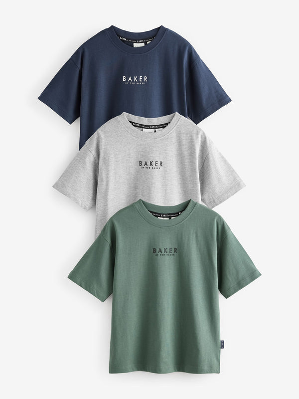 Baker by Ted Baker 100% Cotton T-Shirts 3 Pack