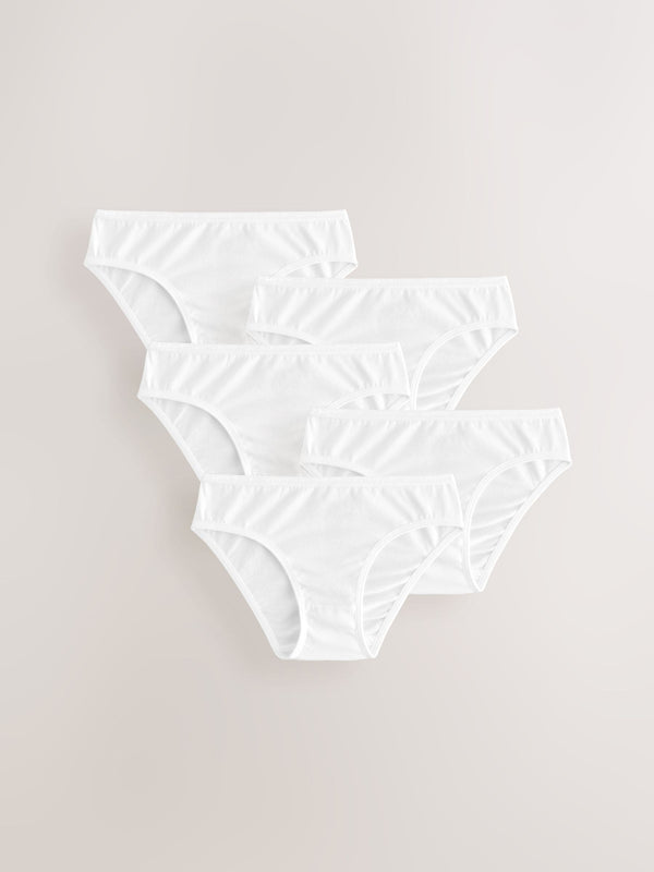 White Bikini Briefs 5 Pack (5-16yrs)