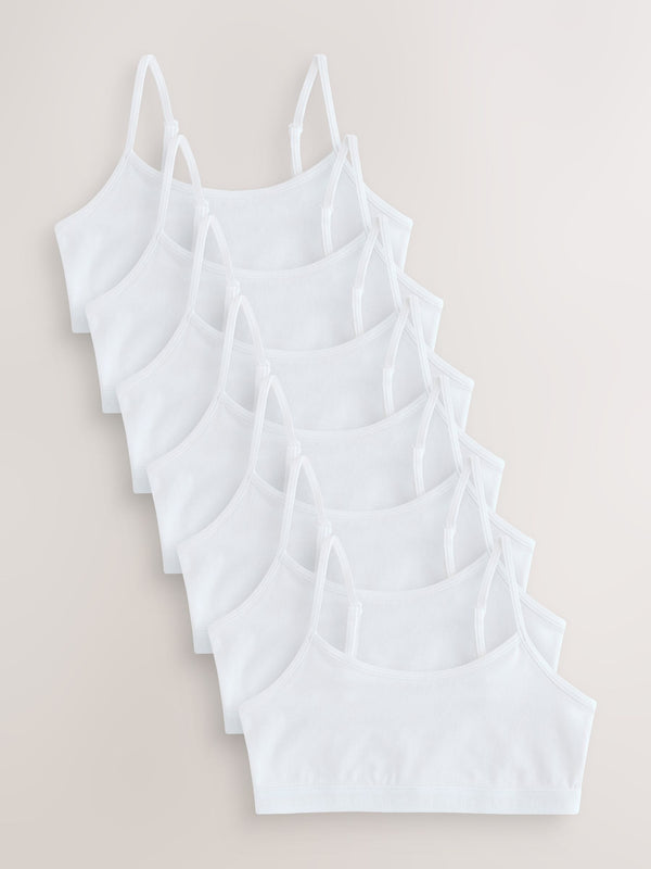 White Strappy Crop Tops 7 Pack (5-16yrs)