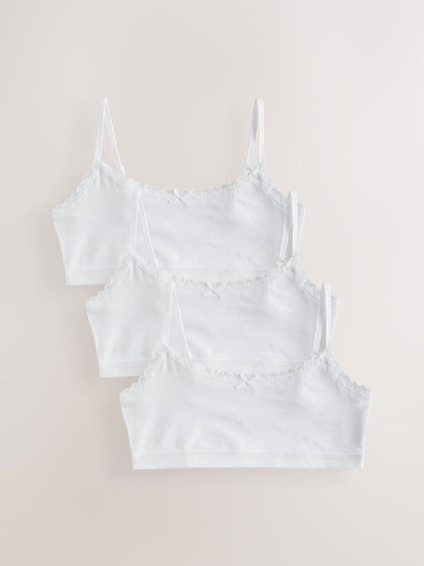 White Strappy Crop Tops 3 Pack (5-16yrs)