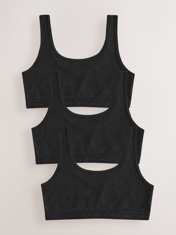 Black Scoop Crop Tops 3 Pack (5-16yrs)