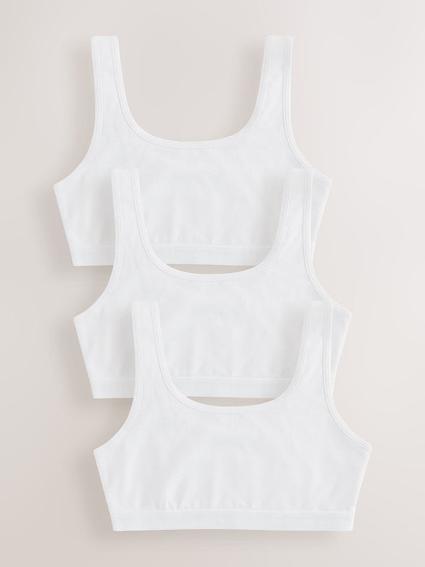 White Scoop Crop Tops 3 Pack (5-16yrs)