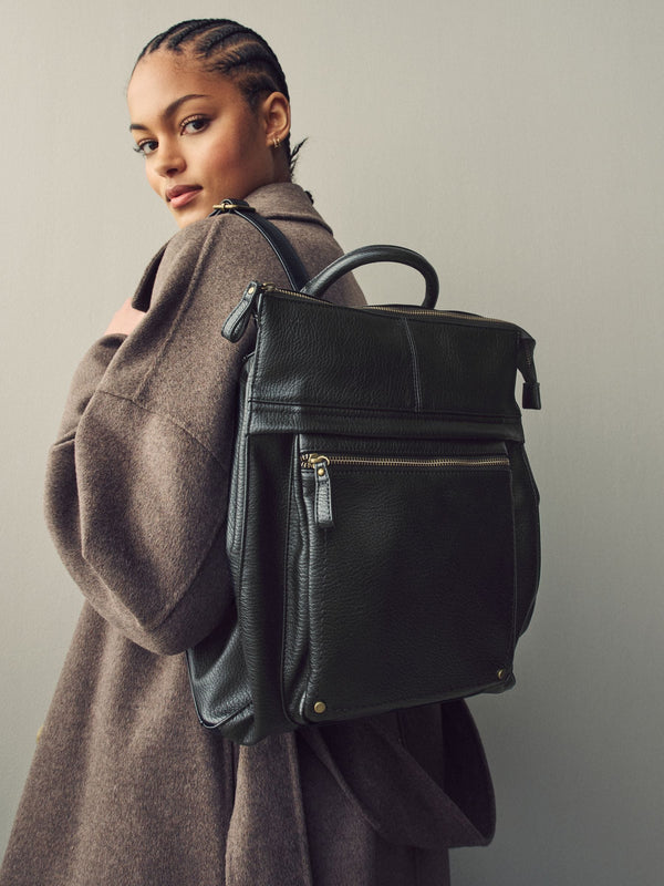 Black Messenger Style Backpack