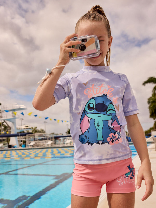 Lilo & Stitch Purple License Sunsafe Rash Vest Set (3-16yrs)