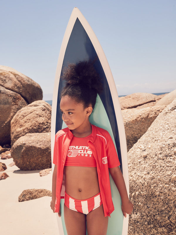 Red Rash Vest and Bikini Set 3 Piece (3-16yrs)