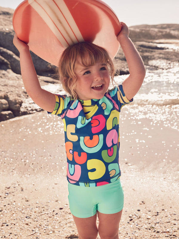 Navy Rainbow Sunsafe Rash Vest Set (3mths-7yrs)