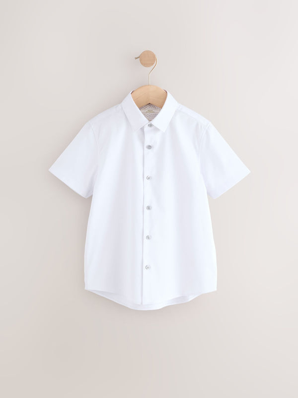 White Short Sleeves Smart Plain School Shirt (3-16yrs)