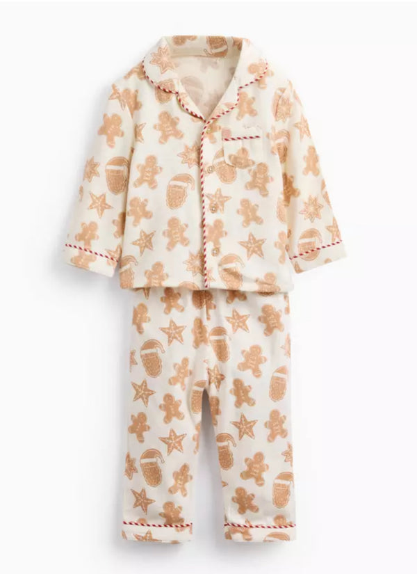 Baby Christmas Gingerbread Print Pyjamas