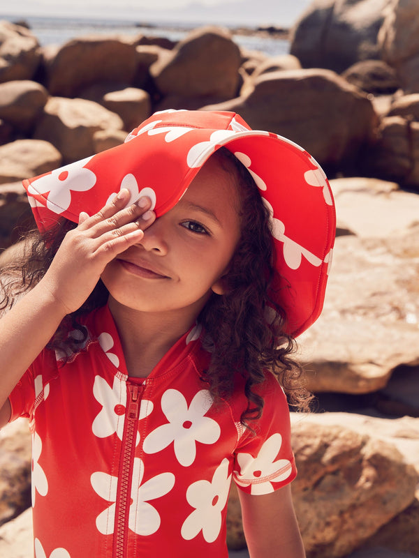 Red Flower Swim Hat (3mths-10yrs)