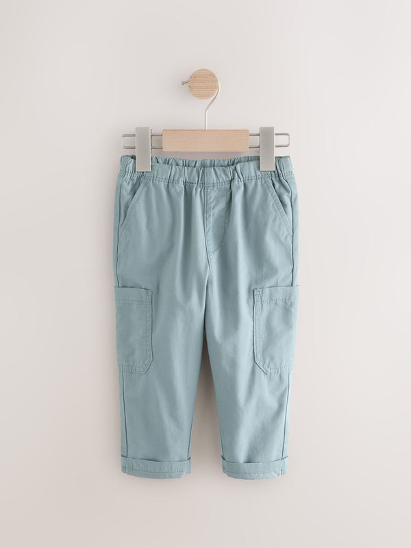 Soft Blue Side Pocket Pull On Trousers (3mths-7yrs)