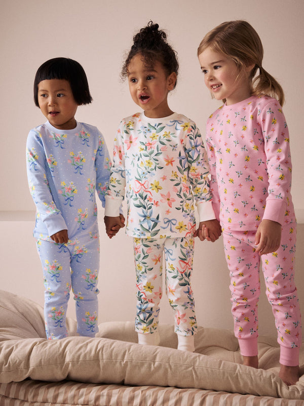 Pink/Blue Snuggle Pyjamas 3 Pack (9mths-12yrs)