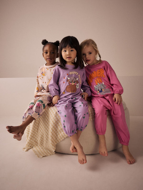 Pink/ Purple Hamish Jogger Pyjamas 3 Pack (9mths-11yrs)