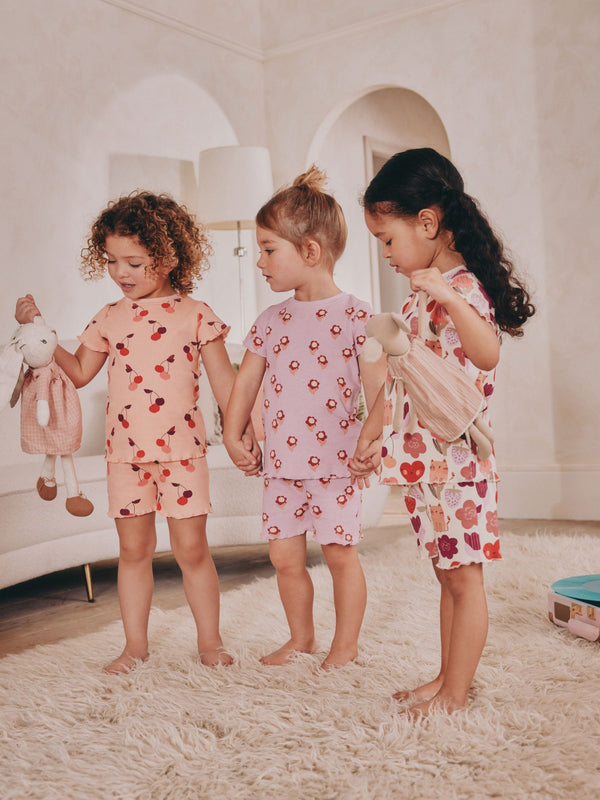 Pink Cherry Short Pyjamas 3 Pack (9mths-12yrs)