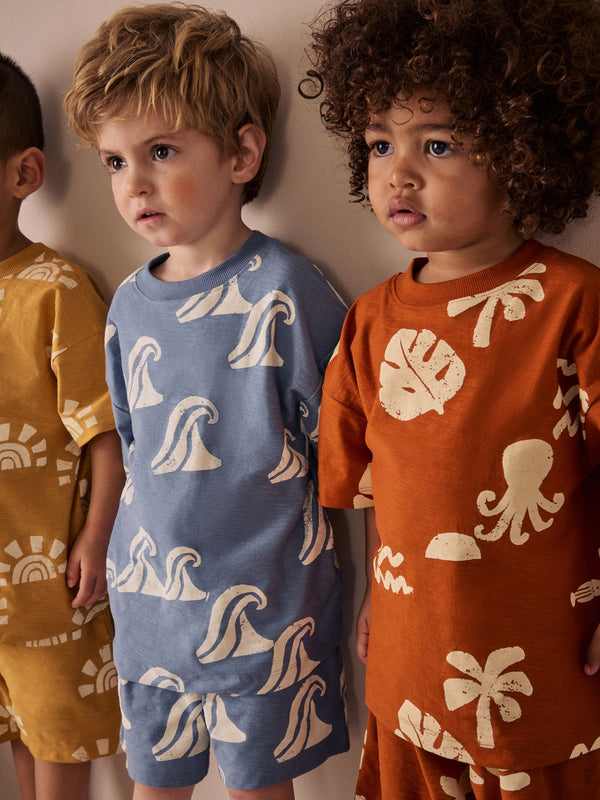 Multi Bright Sun and Sea Short Pyjamas 3 Pack (9mths-12yrs)