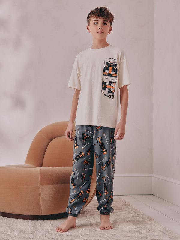 Black/Cream McLaren Single License 100% Cotton Pyjamas (3-16yrs)