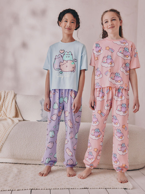 Blue/Pink Pusheen Joggers Pyjamas 2 Pack (6-14yrs)
