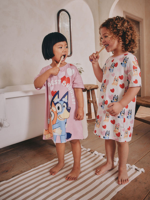 Pink Bluey Nighties 2 Pack (2-8yrs)