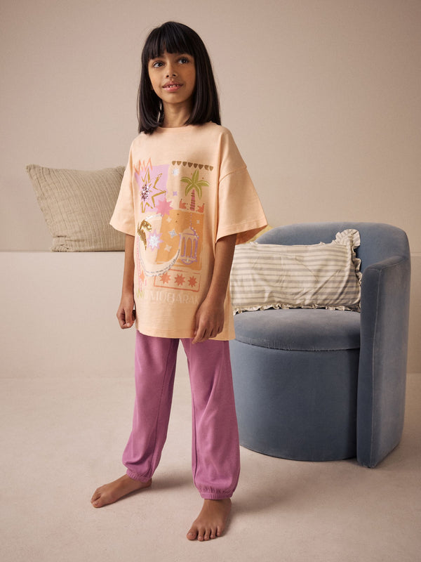 Purple/Orange Jogger Eid Pyjamas 1 Pack (3-16yrs)