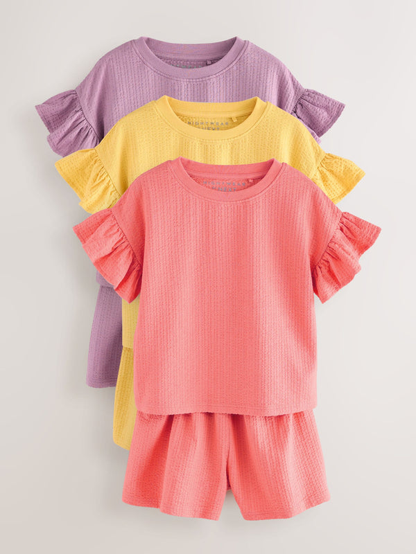 Purple/Orange Short Pyjamas 3 Pack (3-16yrs)