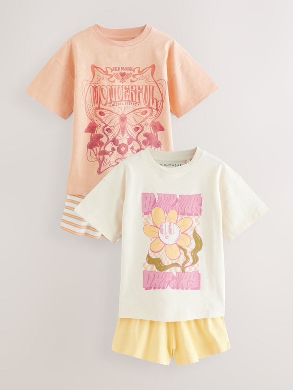 Yellow Short Pyjamas 2 Pack (3-16yrs)