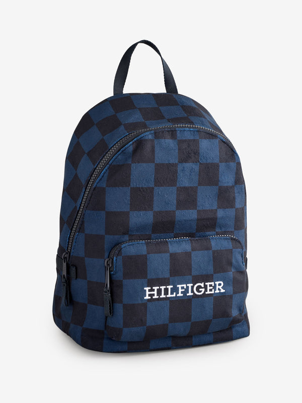 Tommy Hilfiger Blue Monotype Check Backpack