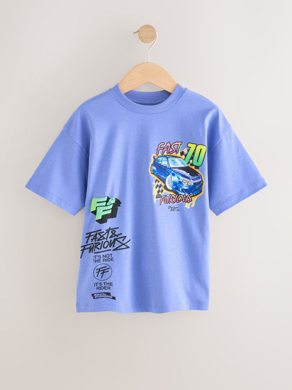 Purple 100% Cotton Fast And Furious Short Sleeve T-Shirt (3-16yrs)