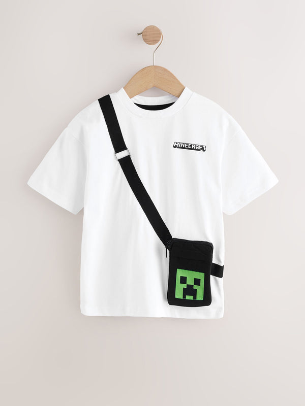 White Minecraft Bag T-Shirt (3-16yrs)