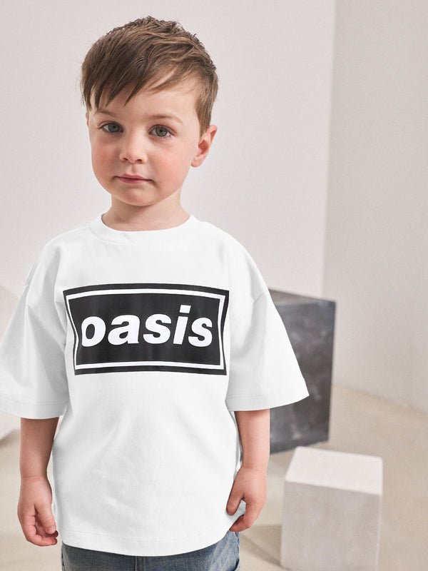 White/Black Oasis Band T-Shirt (3-16yrs)