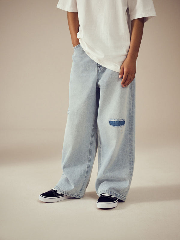 Bleach Distressed Super-wide Fit Super Wide Fit Authentic Jeans (3-16yrs)