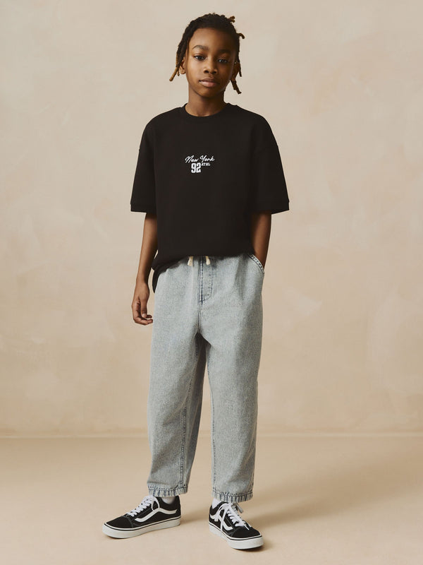 Light Grey 100% Cotton Lightweight Pull On Jeans (3-16yrs)