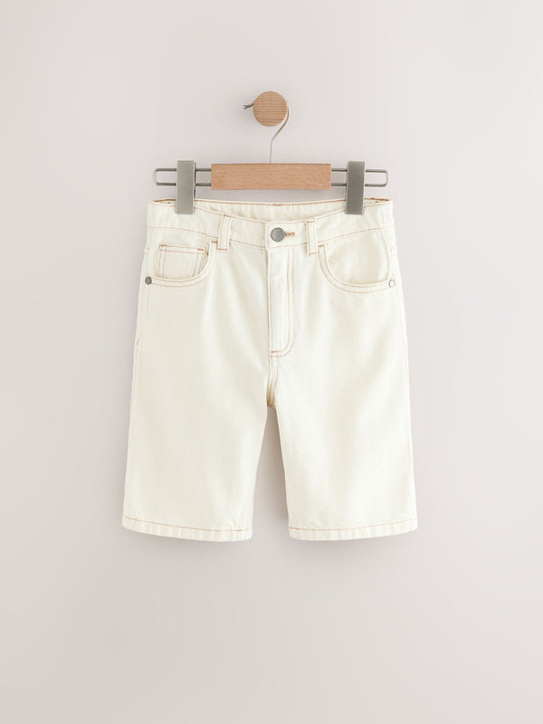 Ecru Wide Authentic Denim Shorts (3-16yrs)