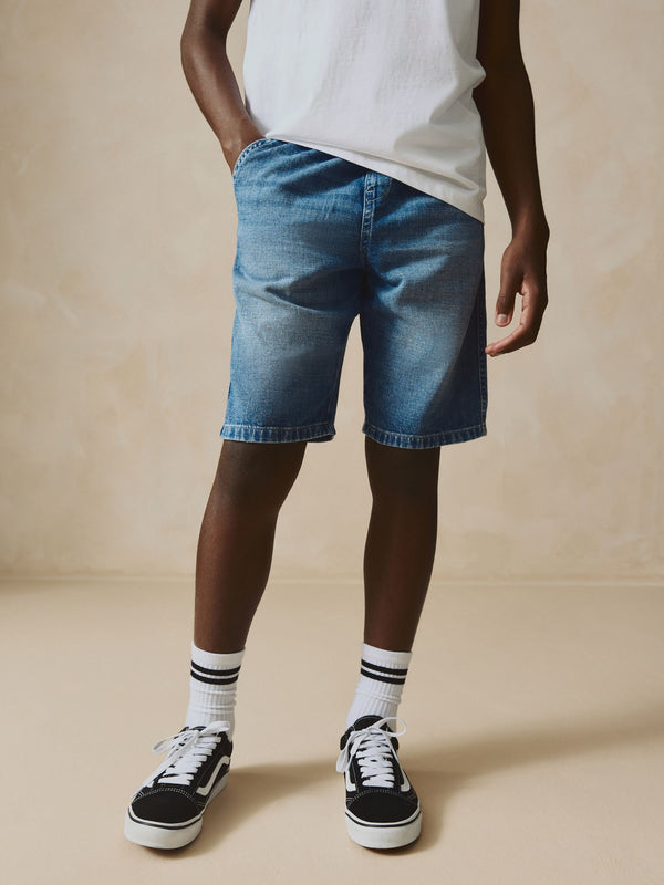 Mid Blue Bermuda Pull On Denim Shorts (3-16yrs)