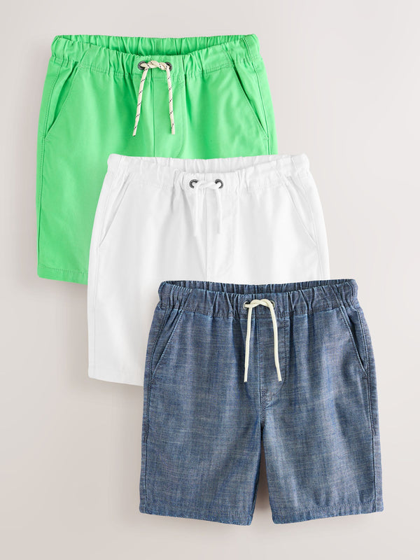 Green/Blue Regular Fit Pull-On Shorts 3 Pack (3-16yrs)