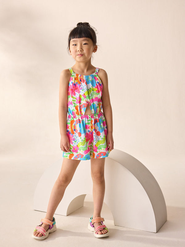 Multi Floral Wrap Detail Playsuit (3-16yrs)