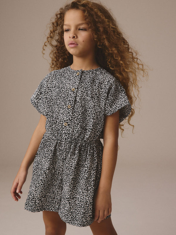 Black/White Printed Playsuit (3-16yrs)